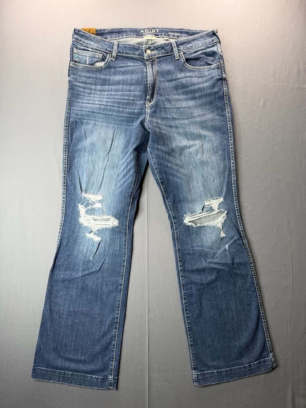 Ariat High Rise Jimena Slim Trouser Jeans Size 34L Washington Distressed